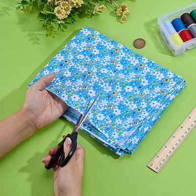 Flower Pattern Cotton Fabric DIY-WH0591-275C-1