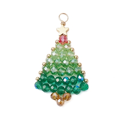Handmade Seed Beaded Pendants PALLOY-JF03042-1