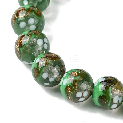 Handmade Gold Sand Lampwork Beads Strands LAMP-A003-03E-1