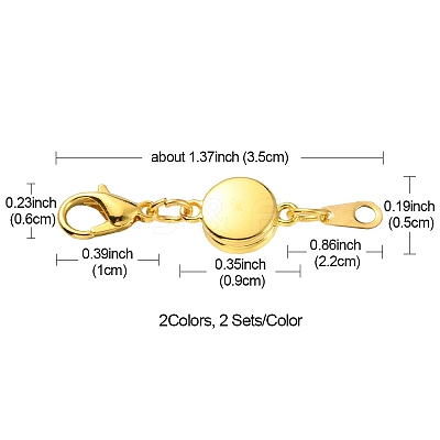 4 Sets 2 Colors Alloy Magnetic Clasps FIND-YWC0003-02-1