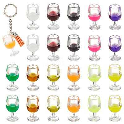 22Pcs 11 Colors Transparent Resin Pendants RESI-OC0001-61-1