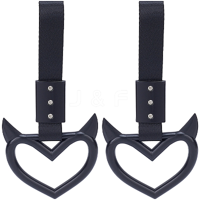 2Pcs ABS Plastic Devil Heart Rear Bumper Warning Handle Ring HJEW-SP0001-51D-1