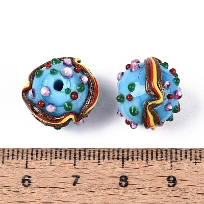 Handmade Lampwork Bumpy Beads LAMP-T022-05D-1