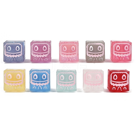 Transparent Resin Enamel Beads RESI-L047-17-1