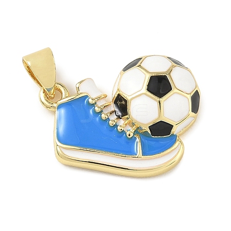 Football Theme Brass Enamel Pendants KK-A303-01C-G02-1