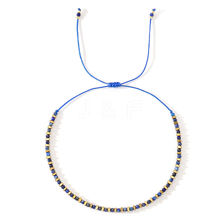 Natural Lapis Lazuli Beaded Beaided Bead Barcelets for Women Men VG0816-4-1