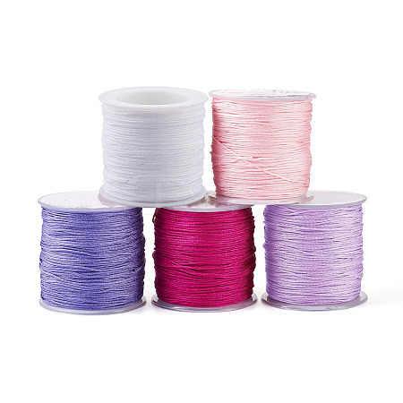 5 Rolls 5 Colors Nylon Braided Cord NWIR-YS0001-01B-1