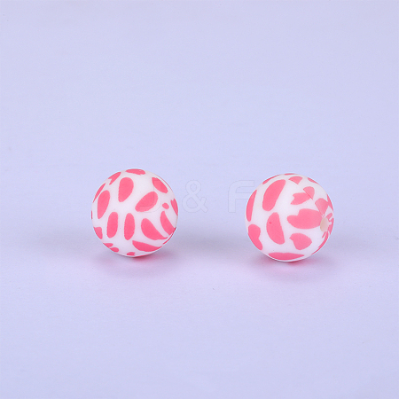Printed Round Silicone Focal Beads LS-SI-JX0056A-93-1