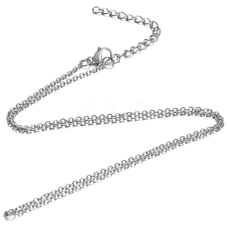 Non-Tarnish 304 Stainless Steel Cable Chain Necklace X-STAS-T040-PJ204-80-1