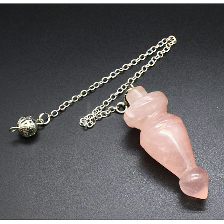 Natural Rose Quartz Cone Pointed Dowsing Pendulums PW-WG84774-06-1