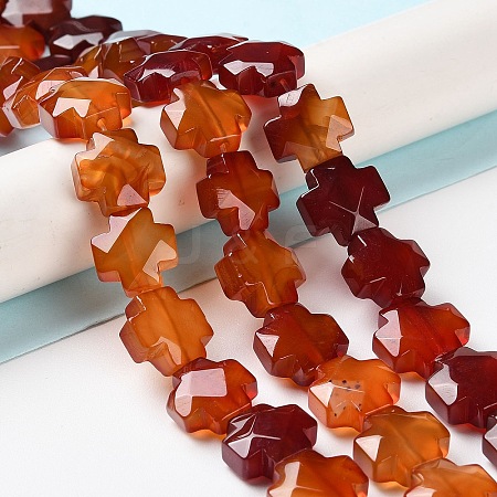 Natural Red Agate Beads Strands G-K357-C05-01-1
