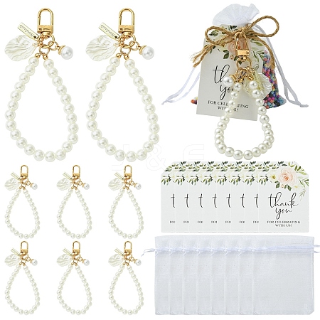 10Pcs ABS Imitation Pearl Beads Pendant Decorations AJEW-YW0001-55-1