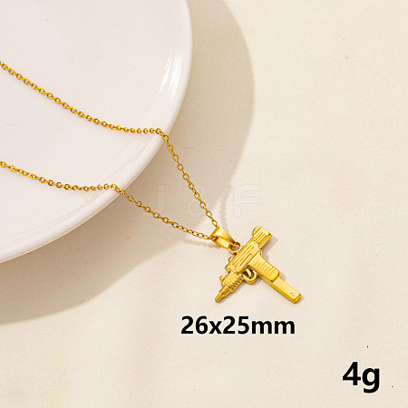 Stylish Stainless Steel Gun Pendant Necklace for Women GL2077-8-1