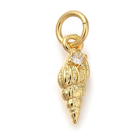 Rack Plating Brass Micro Pave Cubic Zirconia Charms KK-I720-56G-1