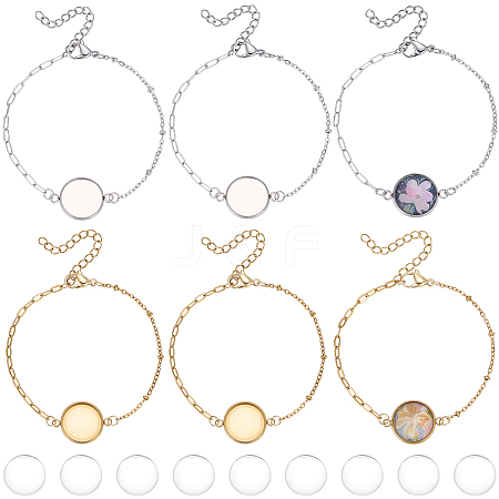 10Pcs 2 Colors 304 Stainless Steel Paperclip Chain Satellite Chain Bracelet Making BJEW-SP0001-31-1