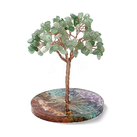 Natural Green Aventurine Chips Tree Decorations DJEW-M012-03B-1