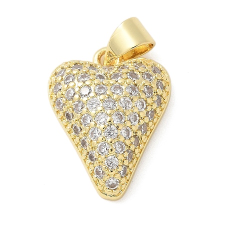 Brass Micro Pave Cubic Zirconia Pendants KK-K298-15D-G-1