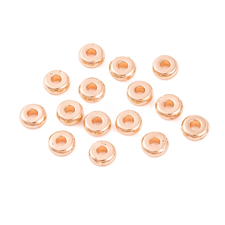 Brass Flat Round Spacer Beads KK-M085-A-12RG-NR-1