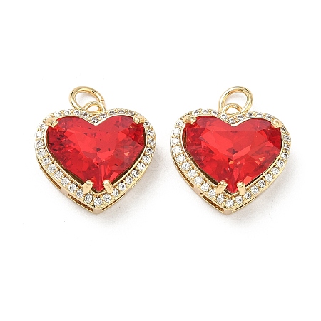 Brass Micro Pave Cubic Zirconia Pendants KK-C252-02C-G-1
