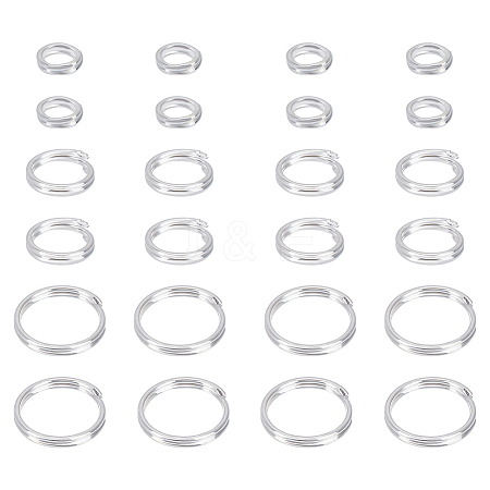 24Pcs 3 Styles 925 Sterling Silver Split Rings STER-AR0001-13-1