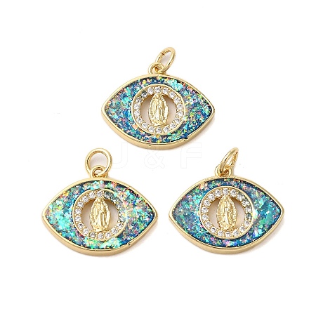 Brass Micro Pave Cubic Zirconia Pendants KK-K385-128G-1