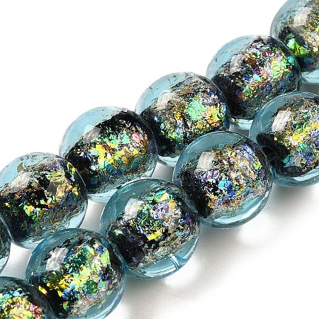 Handmade Dichroic Foil Glass Beads Strands DICH-U001-05I-1