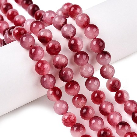 Dyed Natural White Jade Beads Strands G-T138-8mm-210-16-1