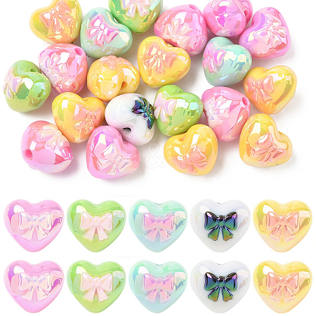 20Pcs UV Plated Opaque Acrylic Beads PACR-YW0001-53-1