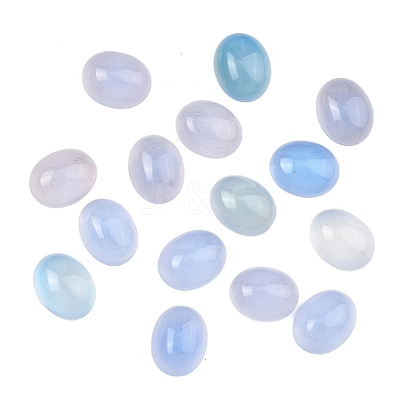 Natural Blue Agate Cabochons G-G350-06B-1