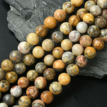 Natural Crazy Lace Agate Round Bead Strands G-M272-03-10mm-1