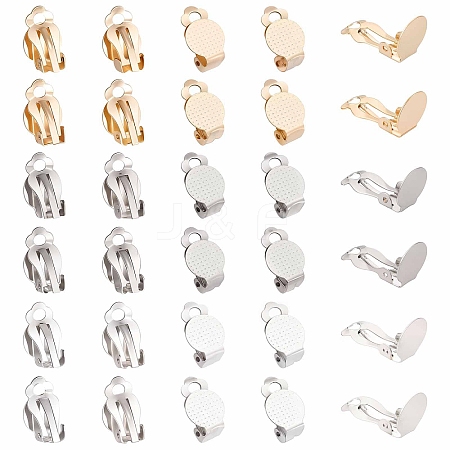 30Pcs 3 Colors 304 Stainless Steel Clip on Earring Pads STAS-SC0004-27-1