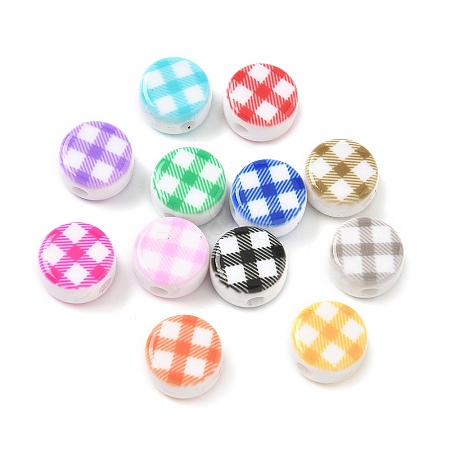 Printed Opaque Acrylic Beads OACR-P031-04M-1
