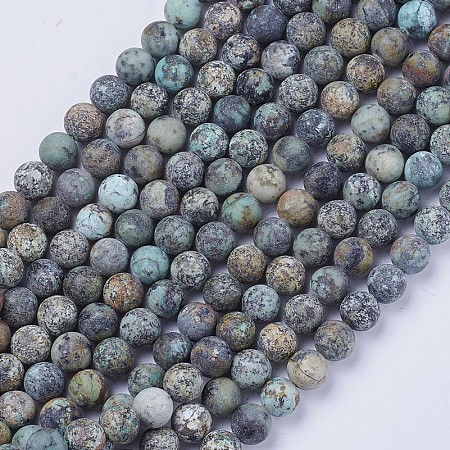Natural African Turquoise(Jasper) Beads Strands G-D809-01-4mm-1