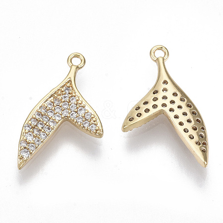 Brass Micro Pave Cubic Zirconia Pendants KK-N232-23G-NF-1