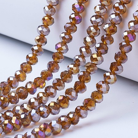 Electroplate Glass Beads Strands EGLA-A034-T10mm-B08-1