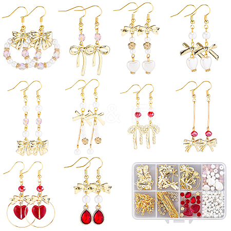 DIY Heart Bowknot Earring Making Kits DIY-SC0031-08-1