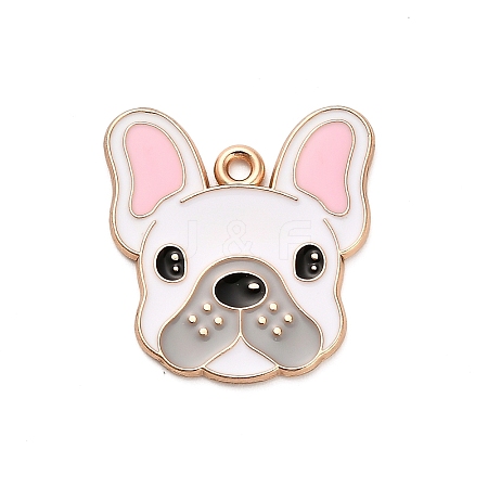 Animal Puppy Alloy Enamel Pendants X-FIND-V001-03G-03-1