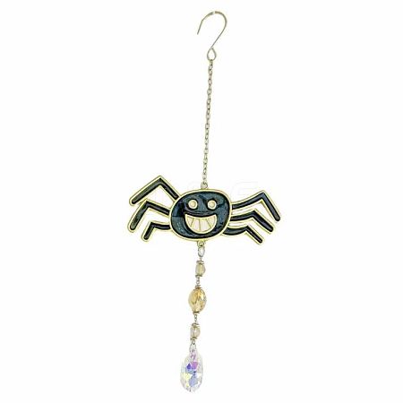 Halloween Spider Alloy & Iron & Eanmel Wind Chime PW-WG9BBC0-03-1