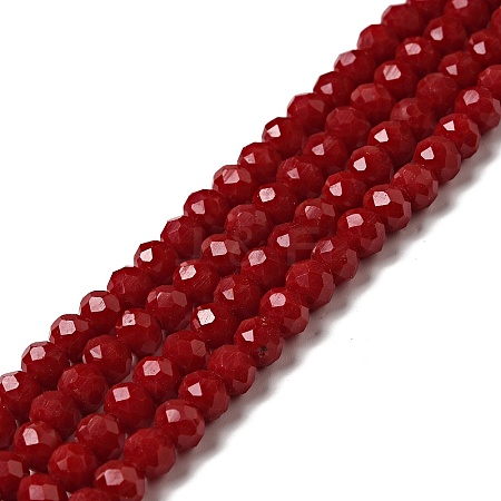 Imitation Jade Glass Bead Strands X-GLAA-F001-6x4mm-29-1