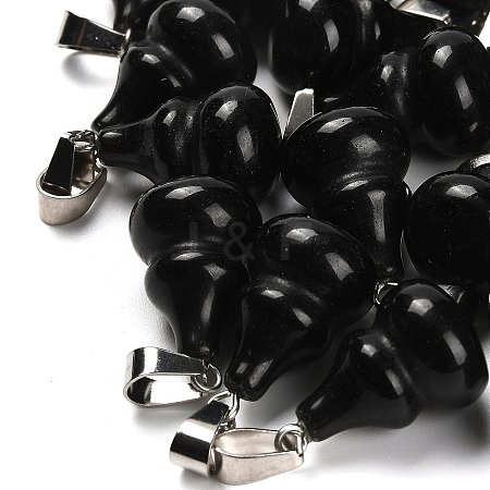Natural Obsidian Pendants G-B127-03P-17-1