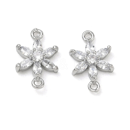 Brass Pave Clear Cubic Zirconia Connector Charms CU-CBA3F77-07P-1