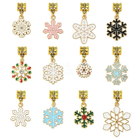 Christmas Alloy Enamel European Dangle Charms PALLOY-FS00013-1