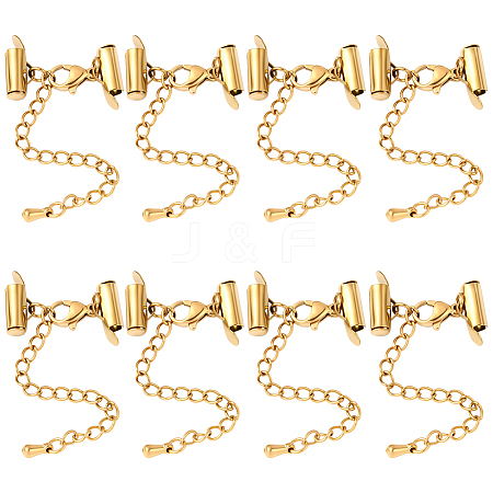 10 Sets Stainless Steel Curb Chain Extender STAS-BBC0008-21A-G-1