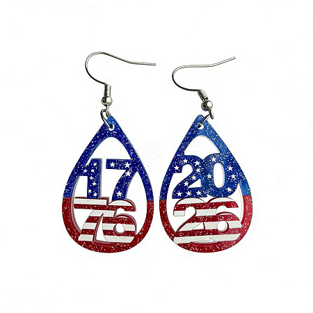 Independence Day Acrylic Dangle Earrings WGD2E98-03-1