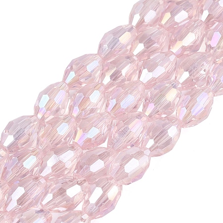 Electroplate Transparent Glass Beads Strands LS-GL-N002-01A-A03-1