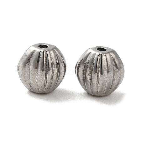 Non-Tarnish 304 Stainless Steel Corrugated Beads LS-STAS-I203-30P-1