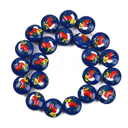 Christmas Handmade Lampwork Enamel Beads LAMP-C020-03F-1