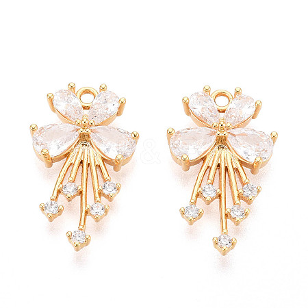 Brass Micro Pave Cubic Zirconia Pendants KK-N263-50G-1