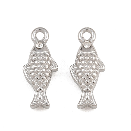304 Stainless Steel with Crystal Rhinestone Charms RB-CBABFDA-11A-P-1