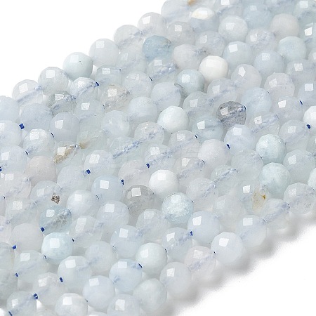 Natural Aquamarine Beads Strands G-E411-19E-4mm-01-1